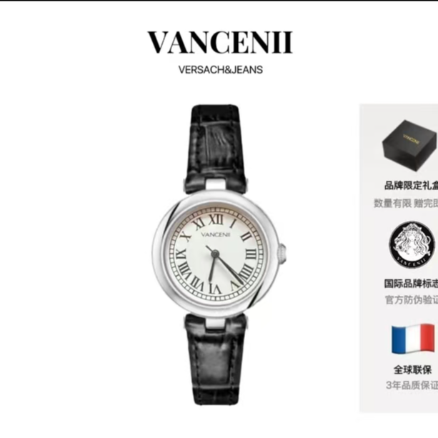 VANCENII/范西尼V1022经典复古简约时尚百搭罗马数字手表女士腕表