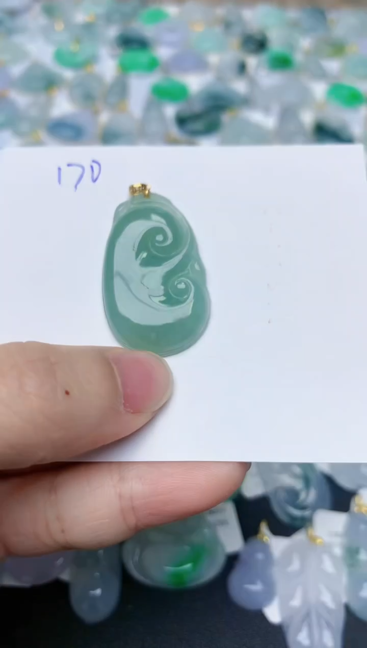 【闪购商品】翡翠颈饰18K金镶嵌天然翡翠A货    170