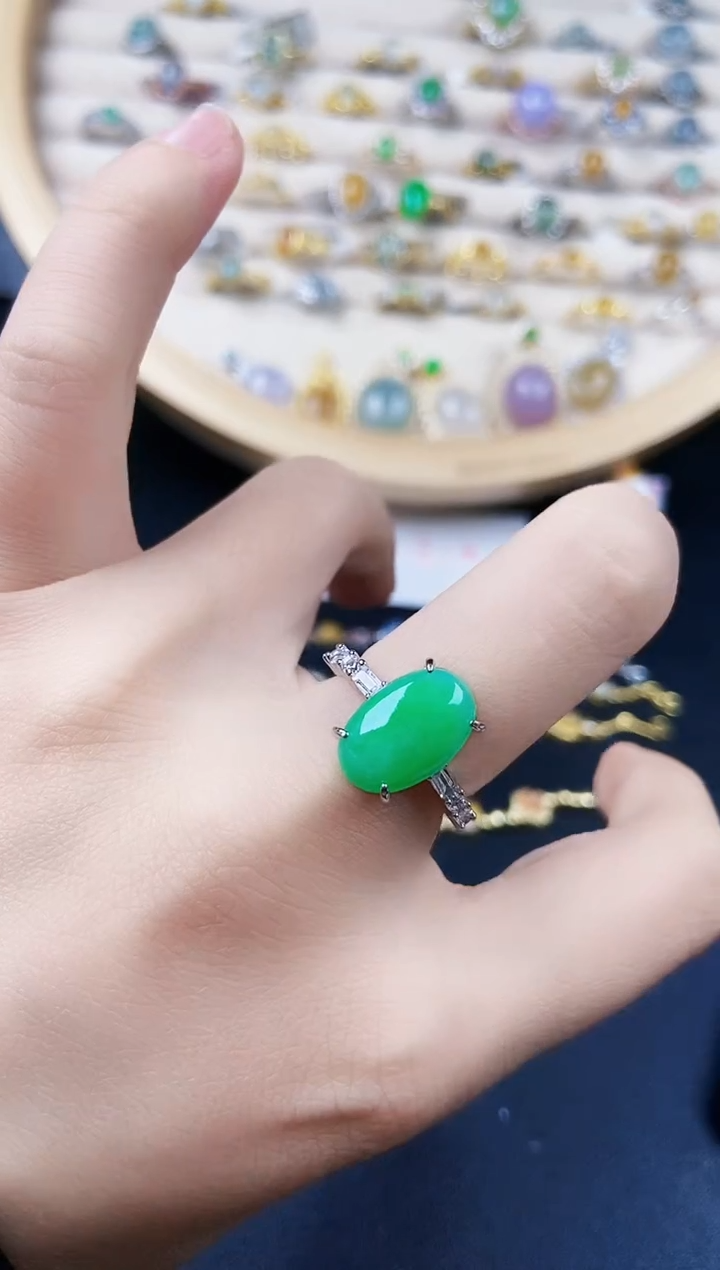 【闪购商品】翡翠戒指银S925镶嵌24252555