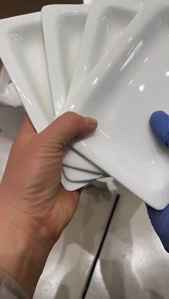 瓷4个长方盘隆达骨瓷