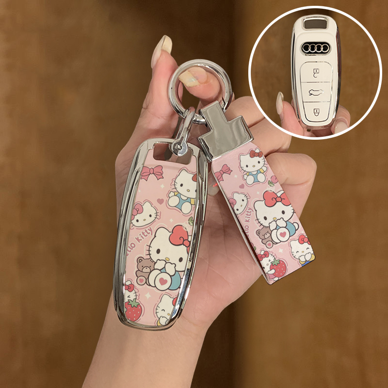 适用于奥迪a6l钥匙套a3车a7l壳q7高档a3l新a8男士q4etron扣2025款