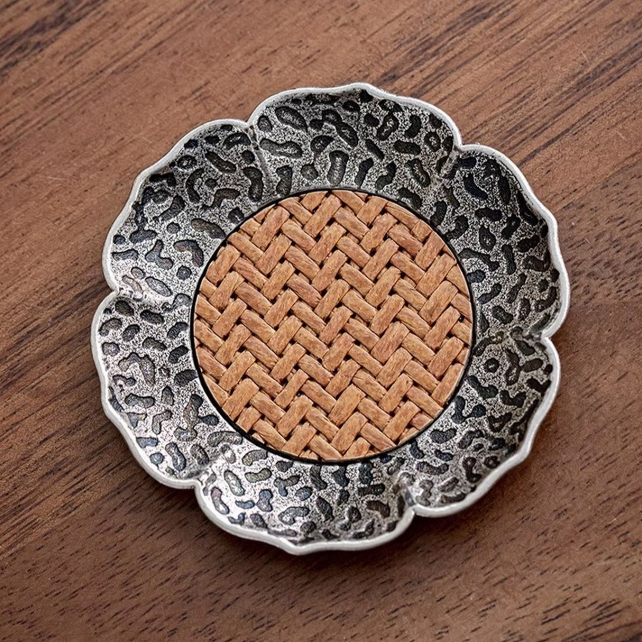 【中国工艺】复古风田园风中式杯垫杯托茶盘创意鎏金壶垫（tq040）