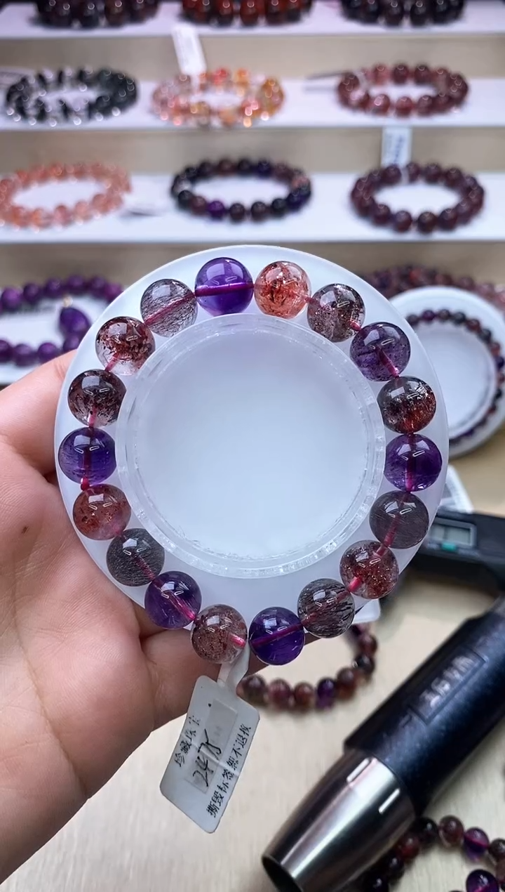 【闪购商品】水晶手链未镶嵌黑加仑超七单圈11m+