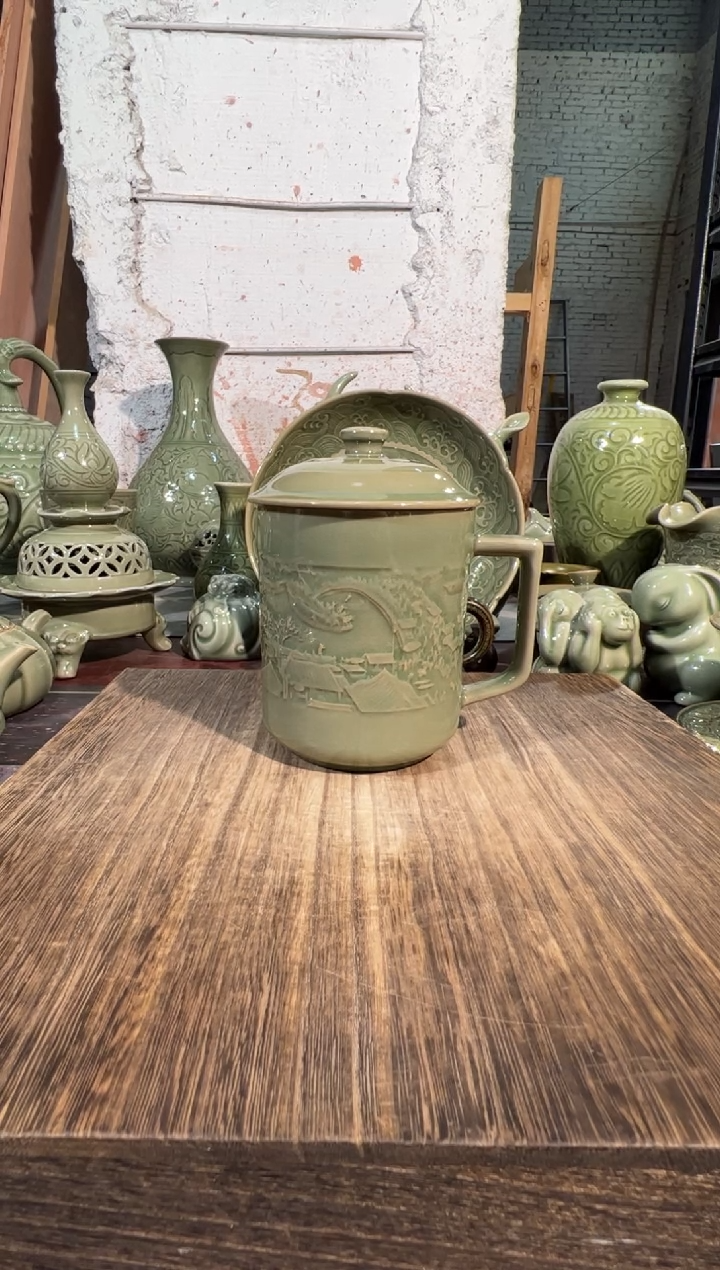 耀州窑清明上河图办公杯