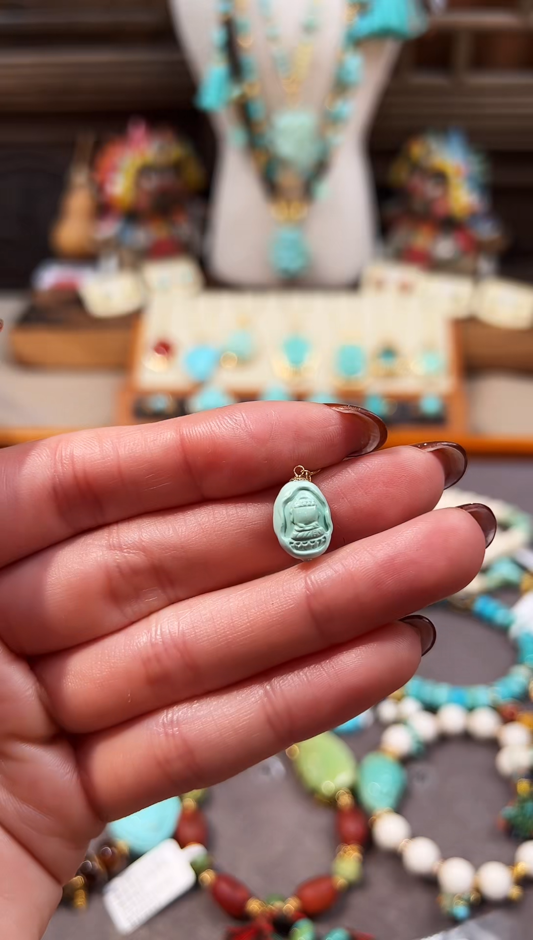 18K金镶嵌绿松石提溜宝宝佛