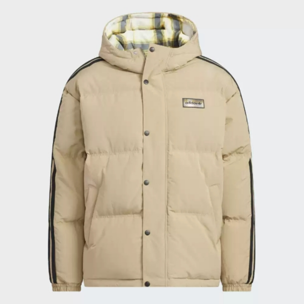 adidas阿迪达斯三叶草男子冬季保暖双面穿鸭绒连帽羽绒服 KF9278