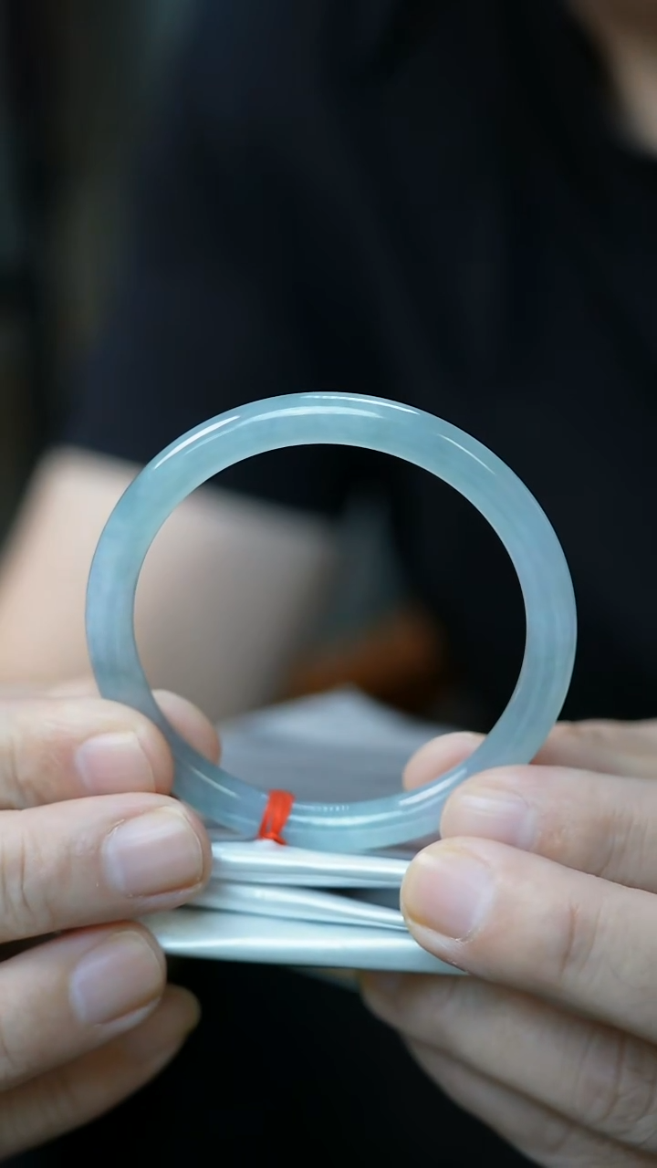 未镶嵌手镯翡翠3号-54冰蓝晴圆条/D/3