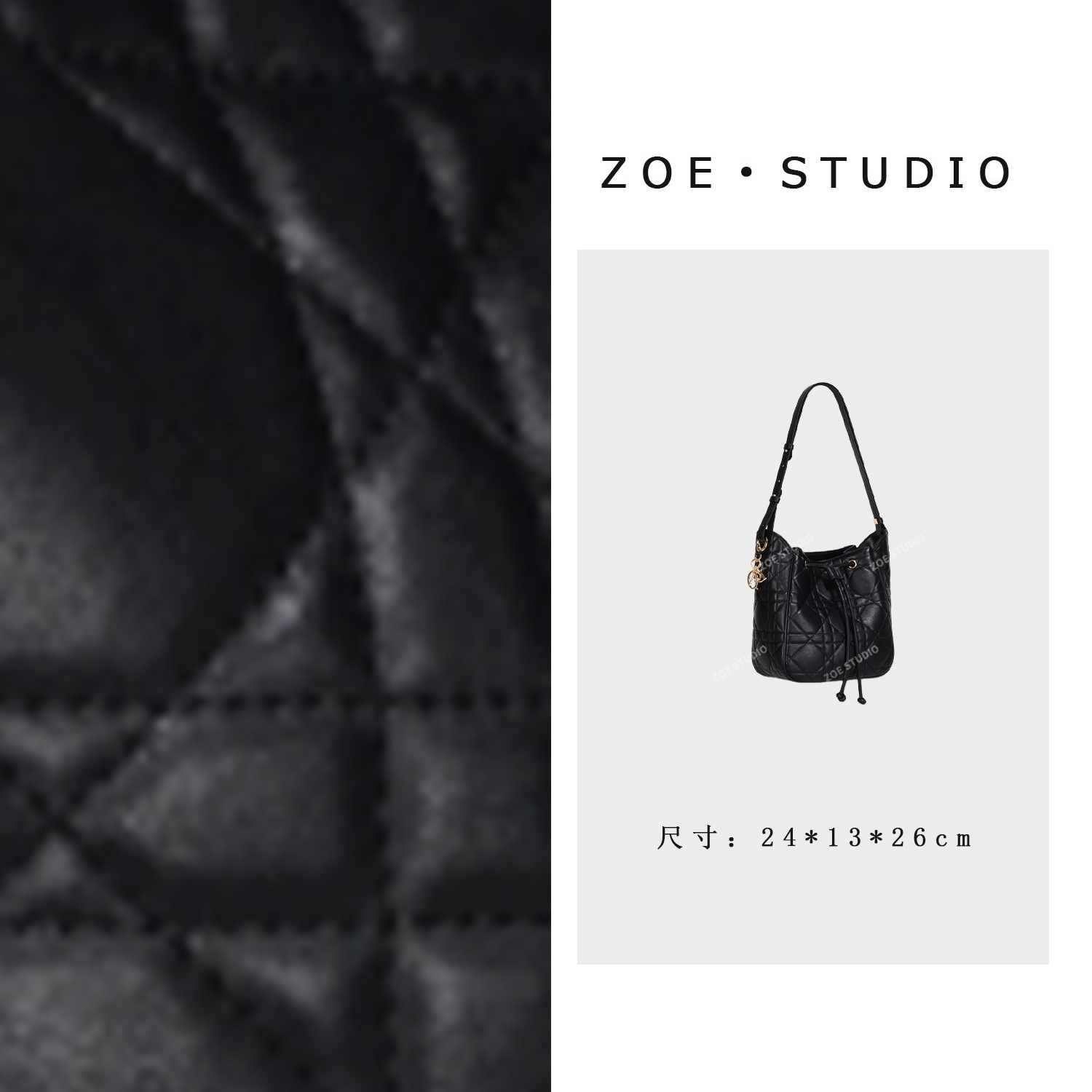 【佐伊甄选】（预）GQ-1932-黑色-轻奢女士时尚潮流通勤腋下斜挎包