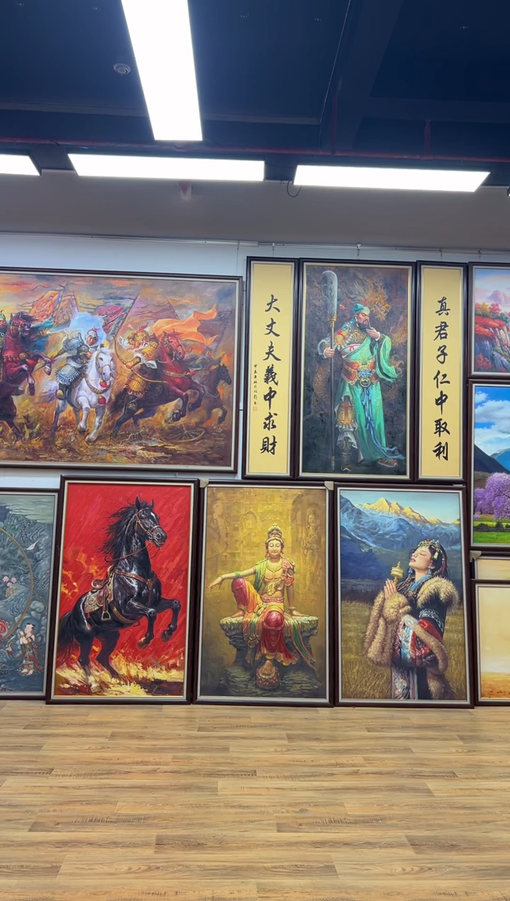 油画少*单刀赴会办公室客厅茶室玄关走廊家居版画挂画客厅油画