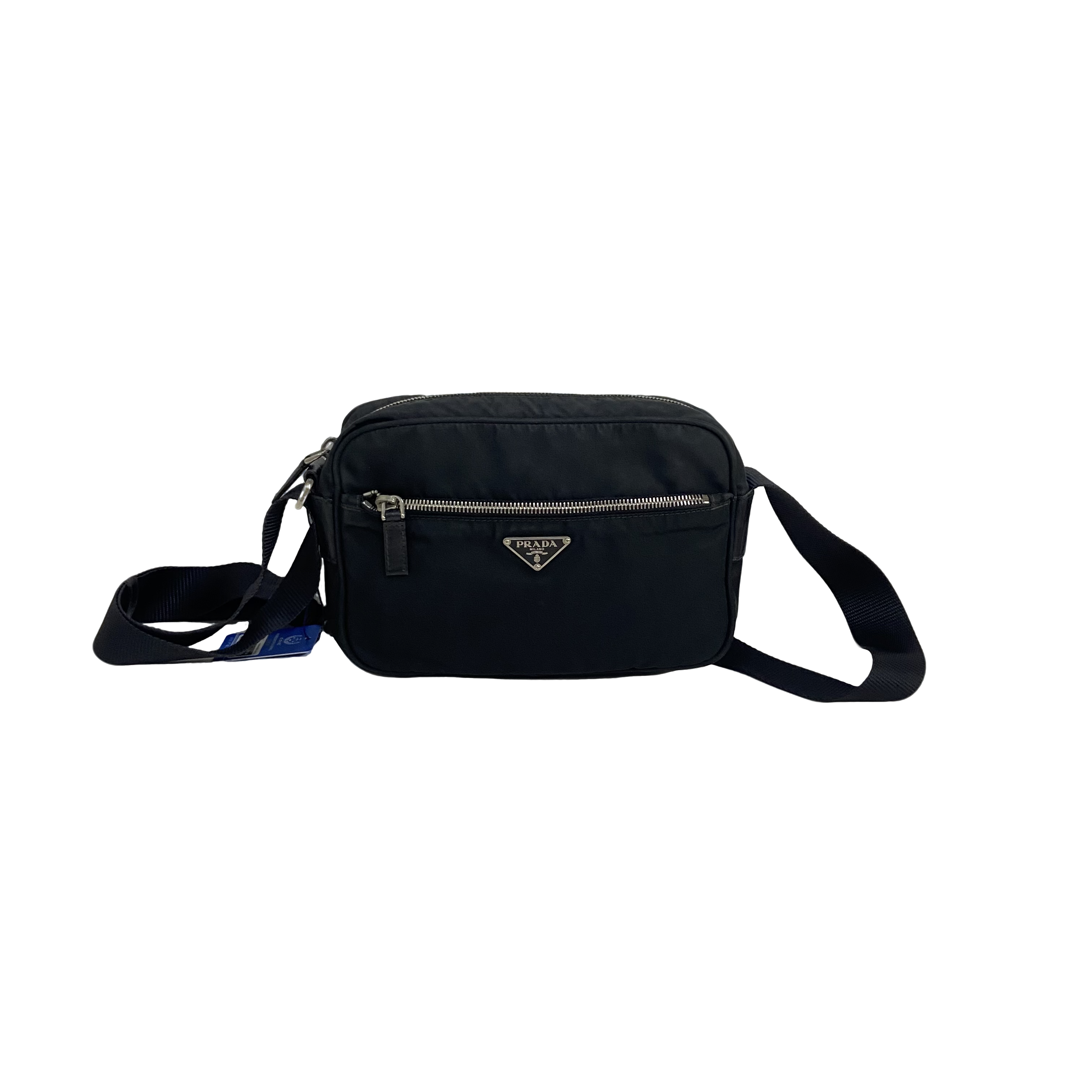 95新 Prada/普拉达 普拉达尼龙黑色斜挎包250