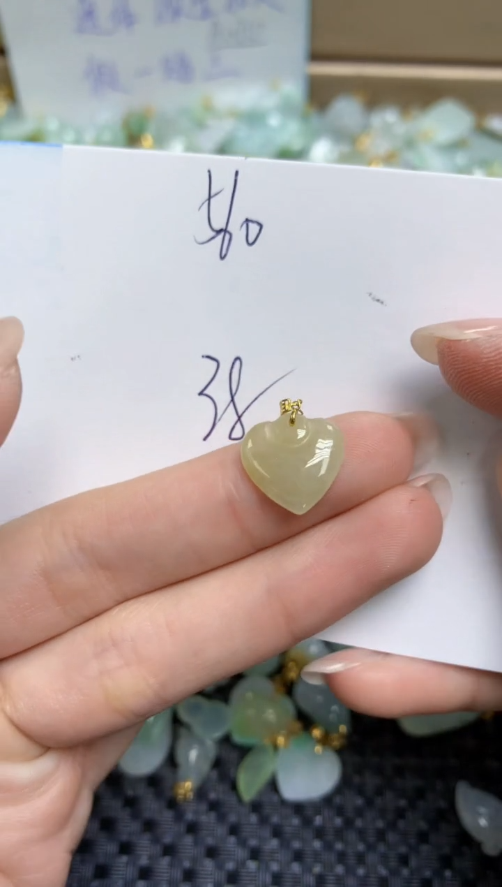 【闪购商品】翡翠颈饰18K金镶嵌天然缅甸A货翡翠