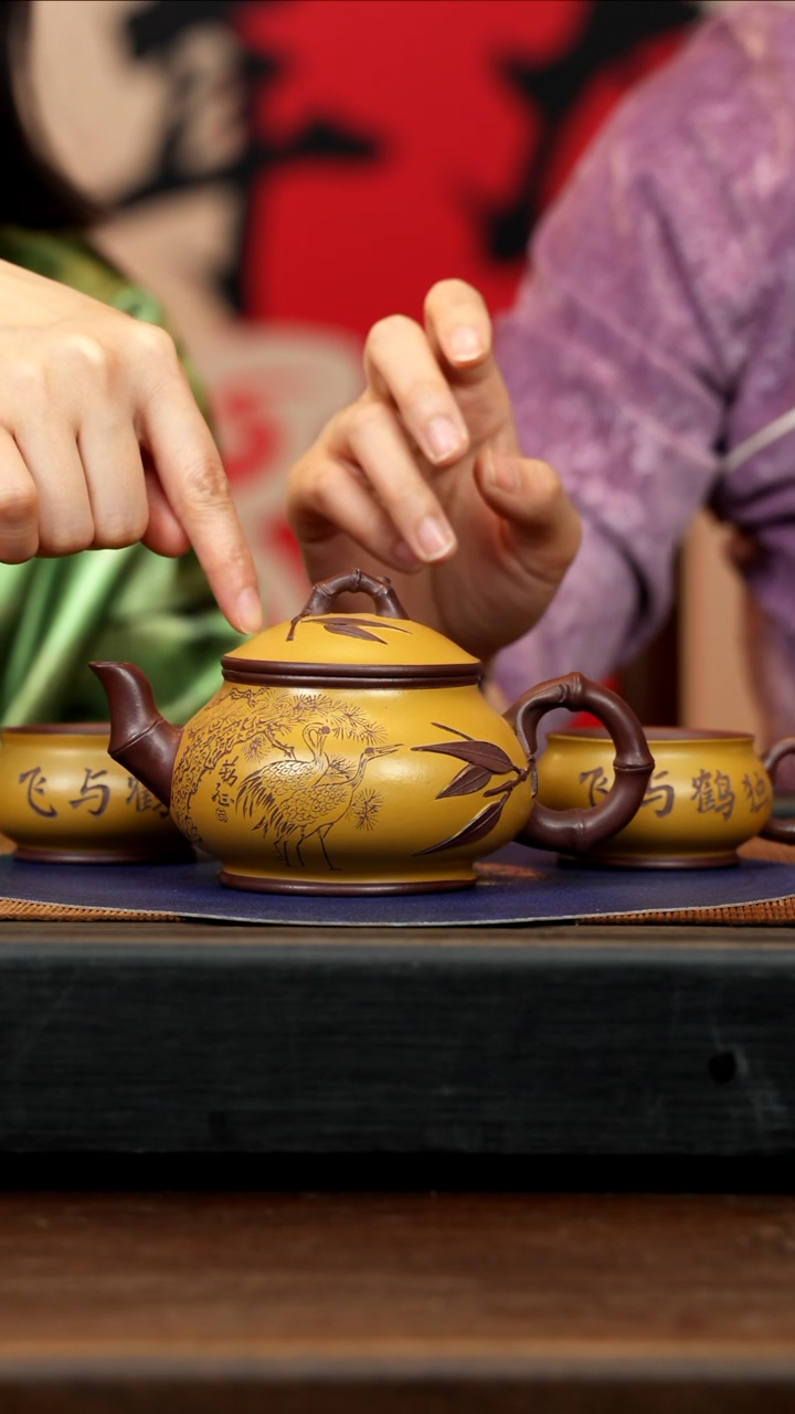 【闪购商品】紫砂茶壶RJT 粉浆 竹节潘壶套组 260cc