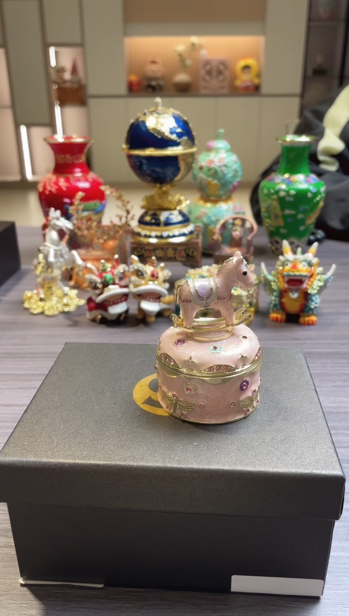 摆件七宝烧珐琅彩首饰盒
