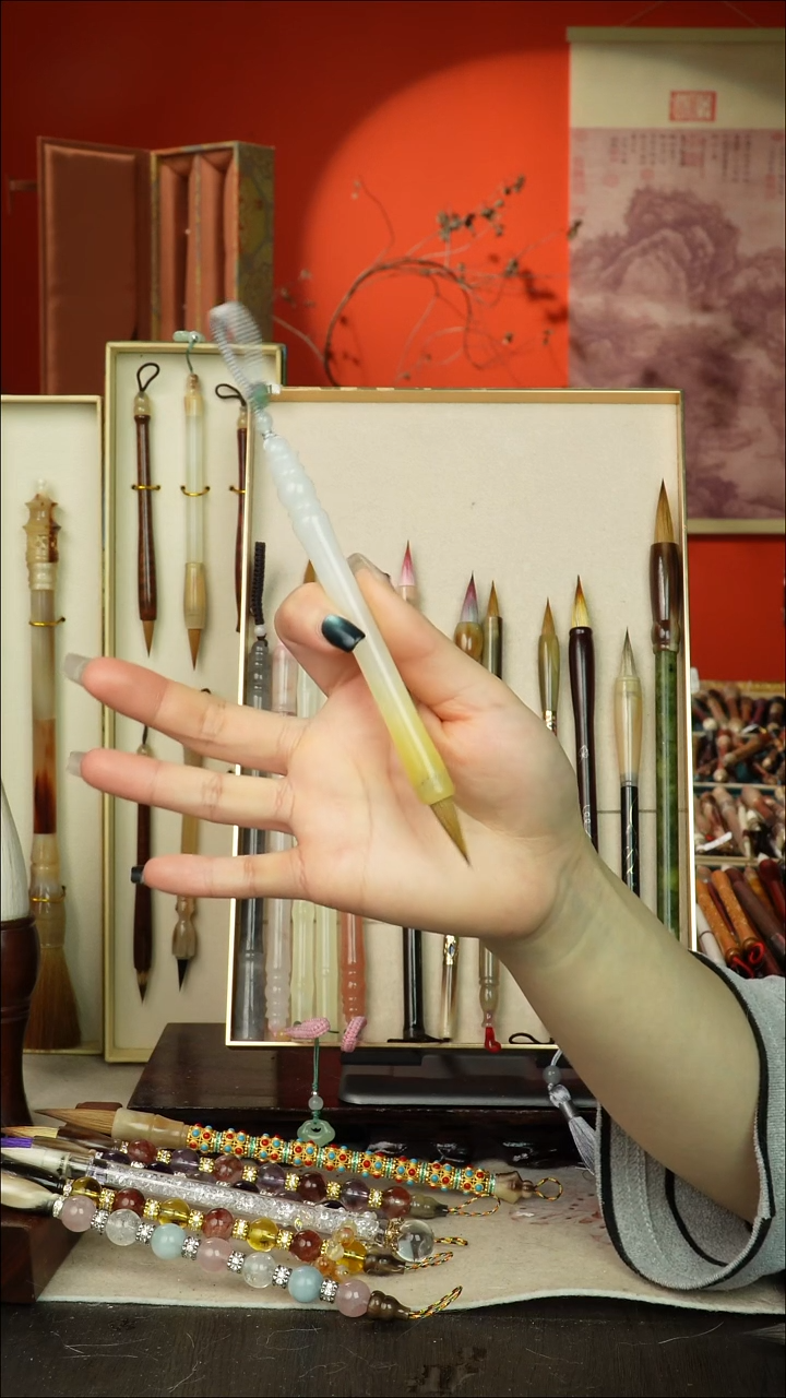 73号闪孤品高货毛笔链接 清水试笔 蘸墨不退