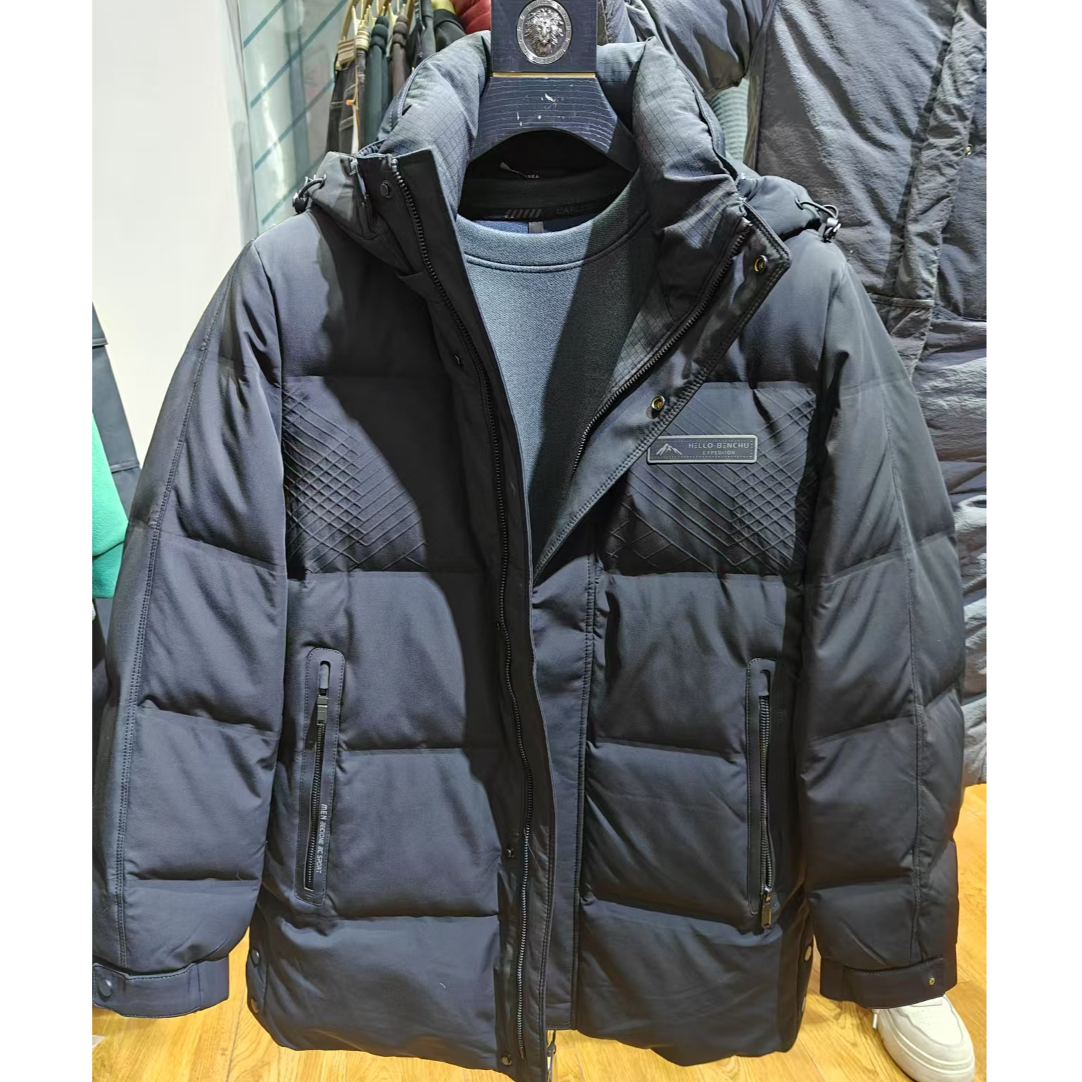 运动休闲保暖外套连帽棉服男款短款男士加厚中长款冬季