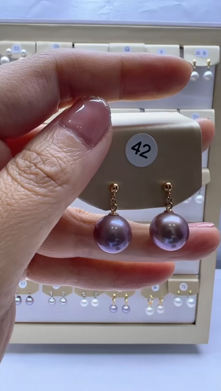 银S925镶嵌淡水珍珠耳饰42