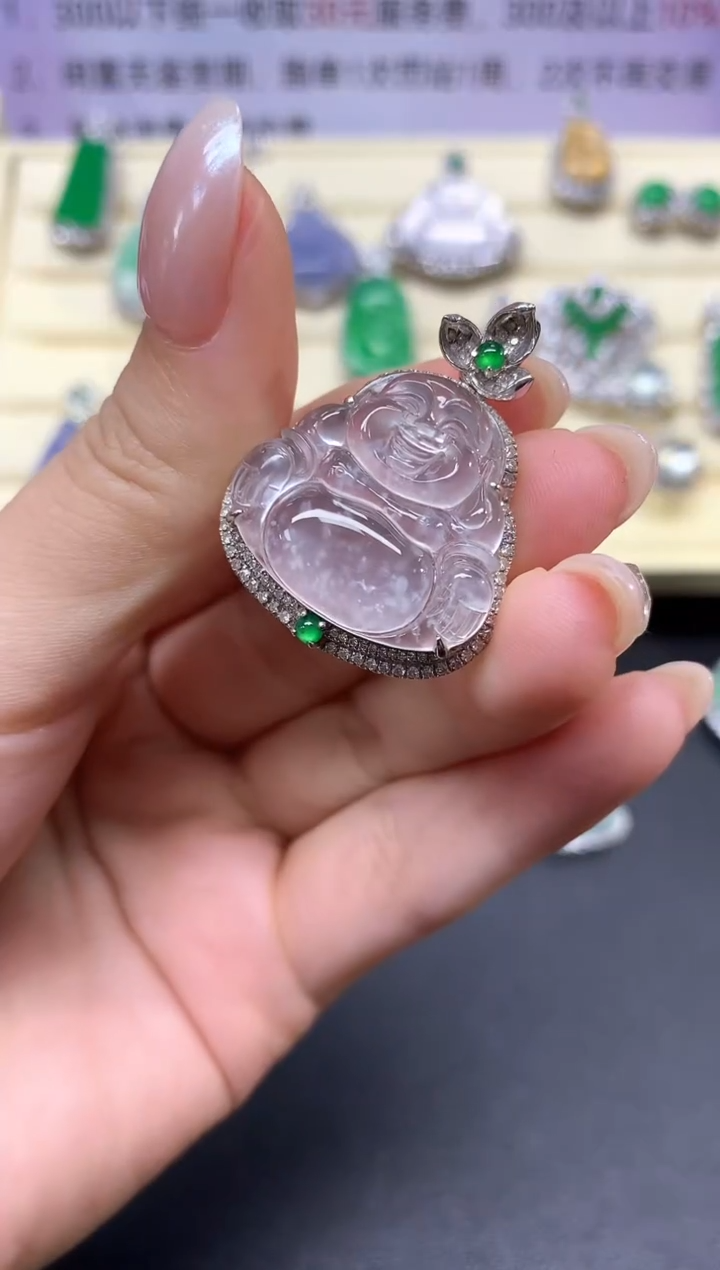 【闪购商品】翡翠吊坠(不含链)18K金镶嵌吊坠|20000+2000