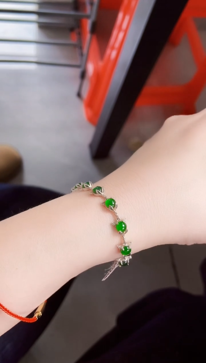 【闪购商品】翡翠手链银S925镶嵌54644
