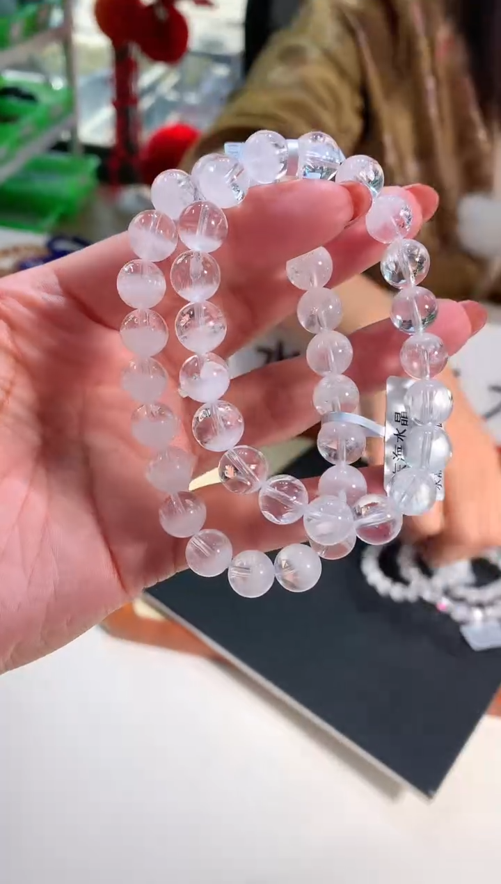 【闪购商品】水晶手链未镶嵌9.5-10mm白幽灵多样性发其一