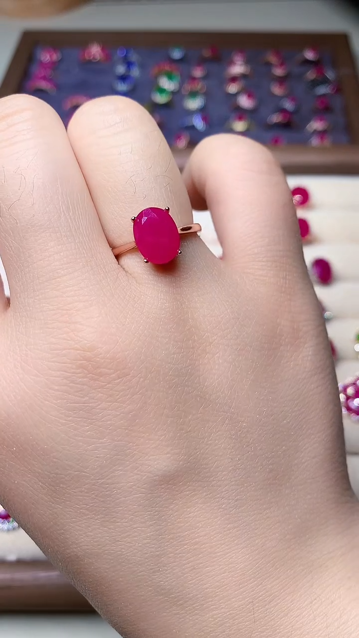 【闪购商品】红宝石戒指银S925镶嵌000