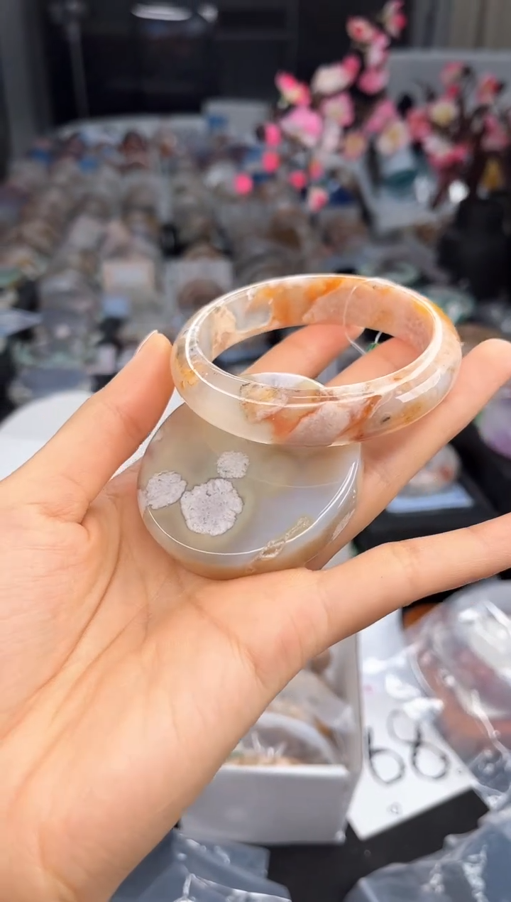石英质玉手镯未镶嵌57圈口（赠送镯心）3658287