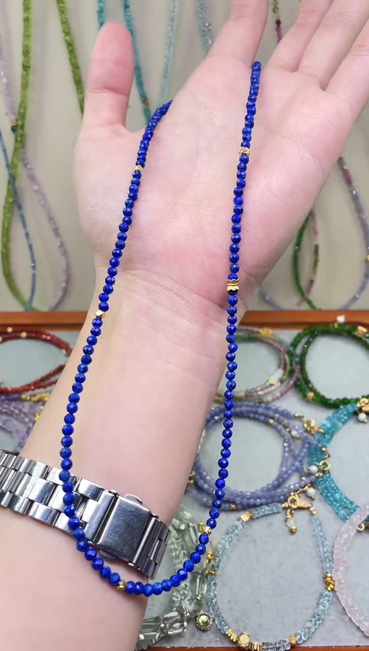 合金青金石手链麦*黄40厘米项链925银配饰款