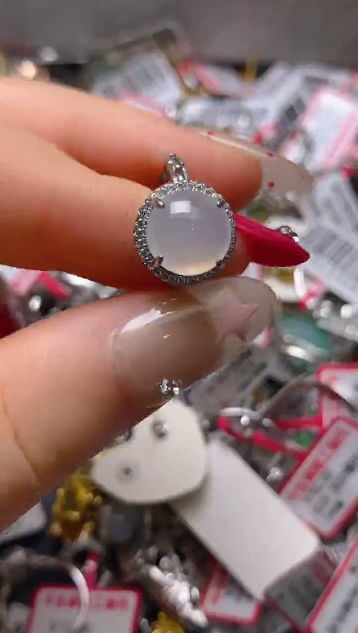 银S925镶嵌戒指翡翠百内无证书