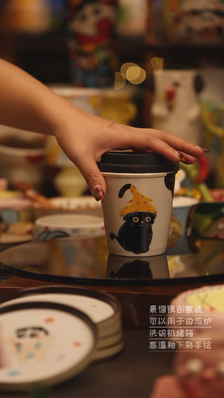 陶瓷景德镇可爱陶瓷釉下彩绘设计师款