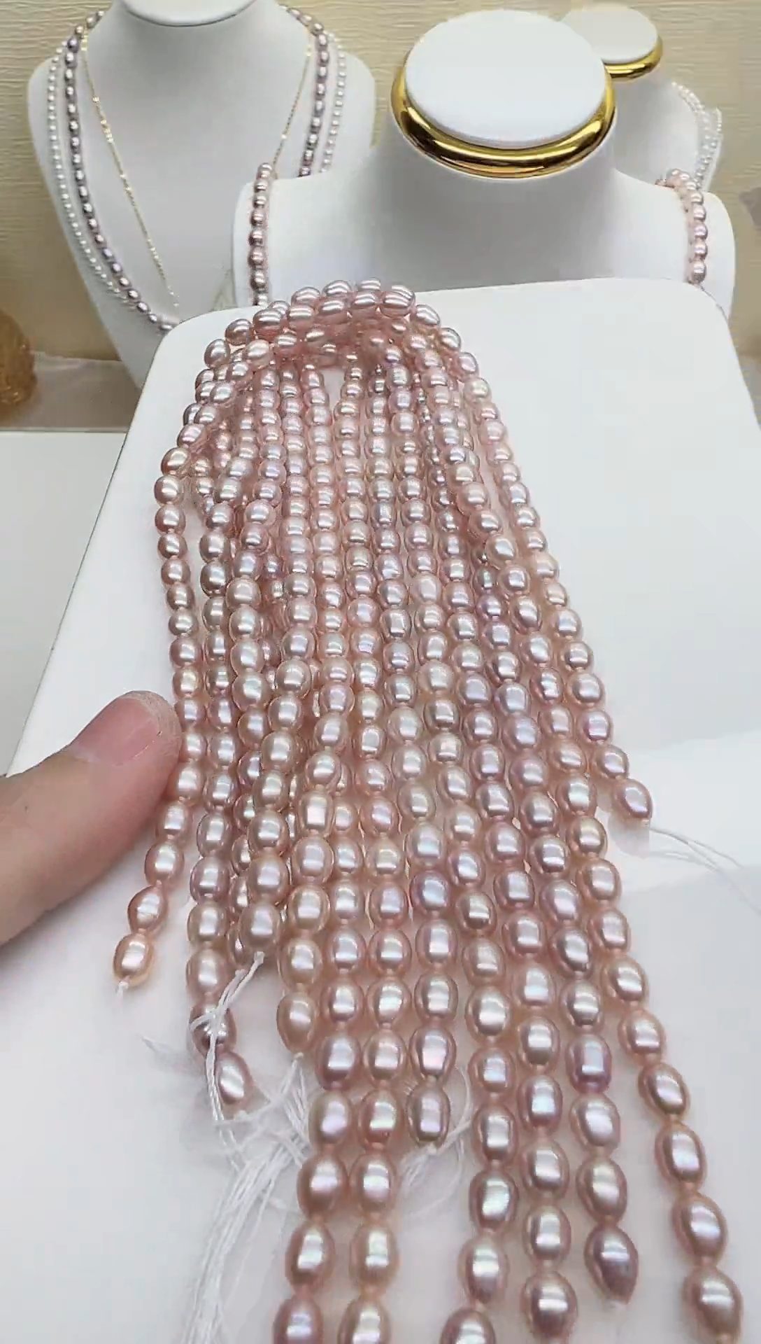 未镶嵌半成品淡水珍珠淡紫米珠5-5.5mm