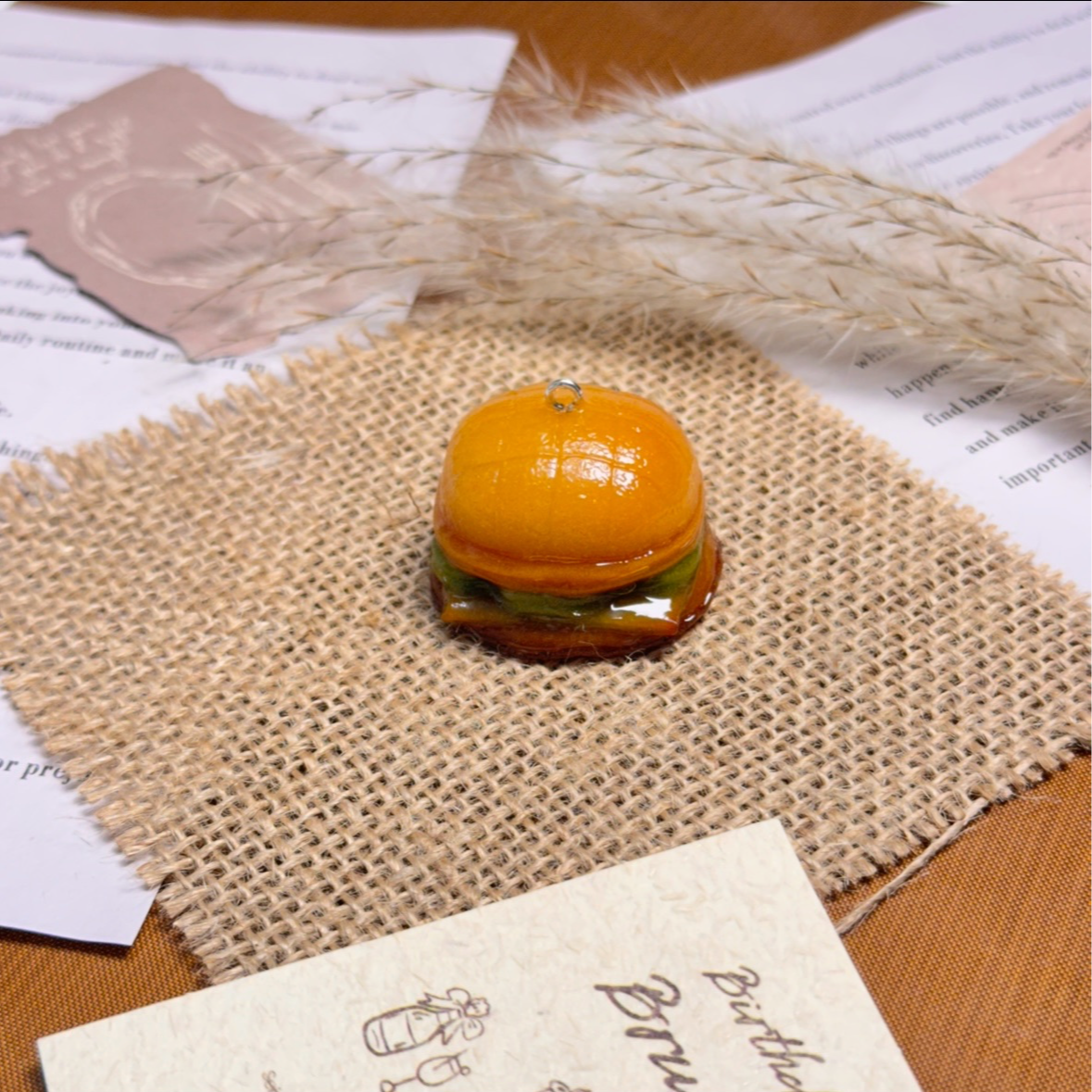 【包小汪】小汉堡碱水面包挂件「手工制品 默认微瑕」