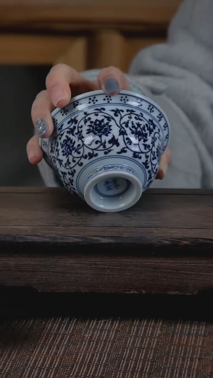 【闪购商品】折葵非器手工手绘缠枝莲压手杯