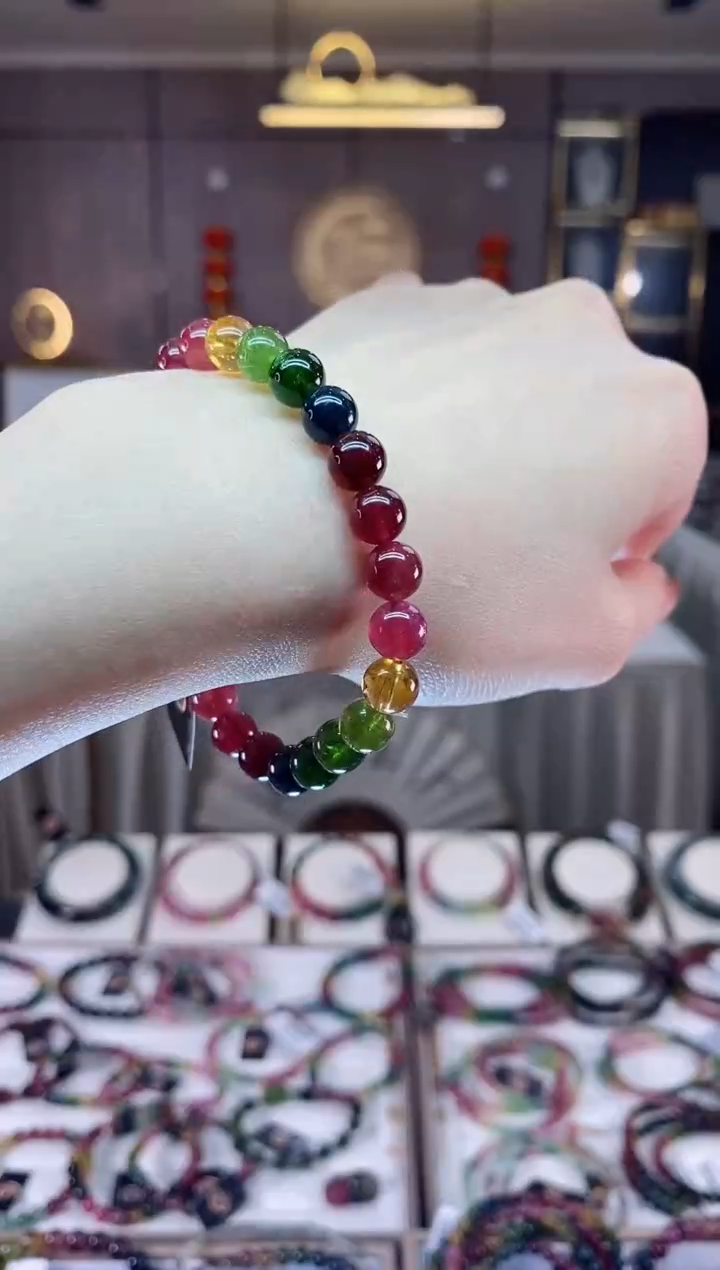 【闪购商品】碧玺单圈手串7mm+未镶嵌一物一证dan