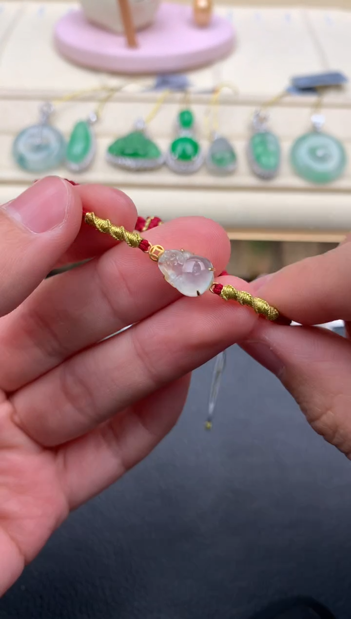 【闪购商品】翡翠颈饰18K金镶嵌A587....