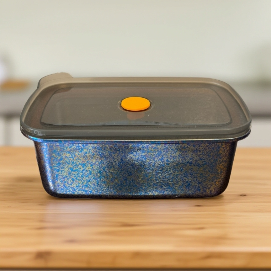 纯钛保鲜方形可加热盖子款保鲜盒微波炉专用水果保鲜盒