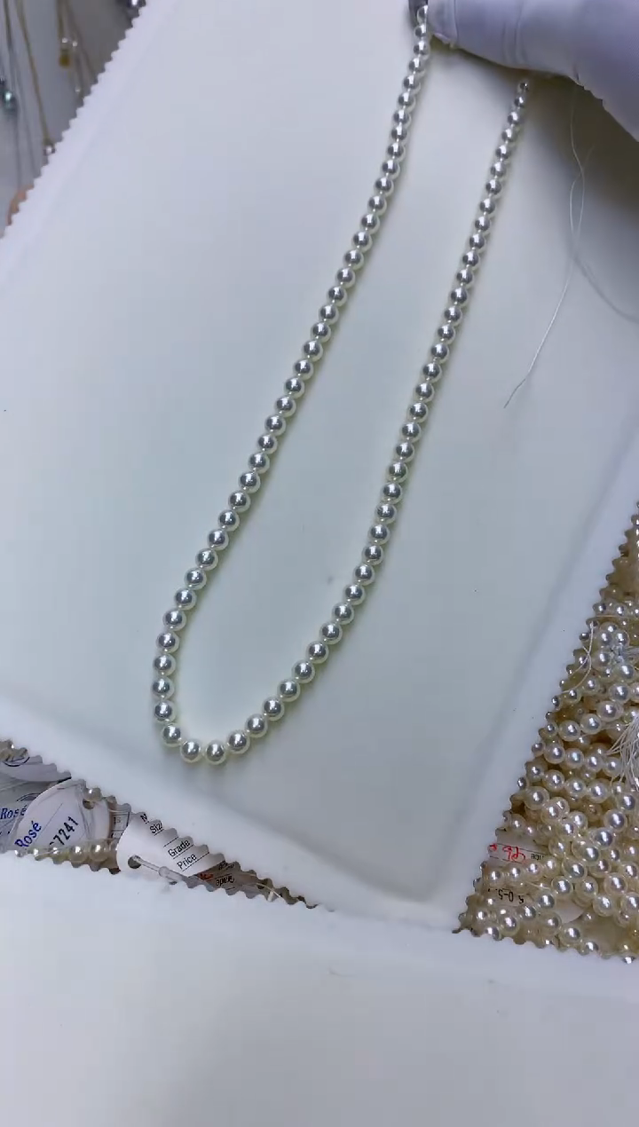 【闪购商品】海水珍珠饰品银S925镶嵌5-5.5rose满珠链带大证