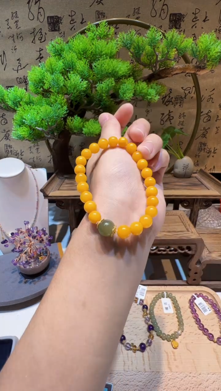 未镶嵌琥珀手串手饰@@