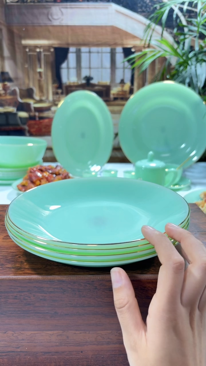 【闪购商品】.... 8英寸深盘4个  玉瓷【贝美】