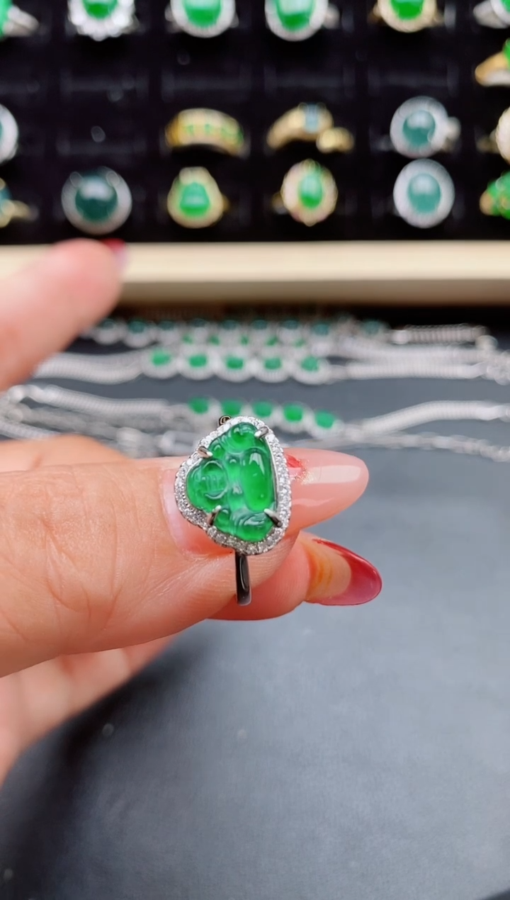 【闪购商品】翡翠戒指银S925镶嵌508005