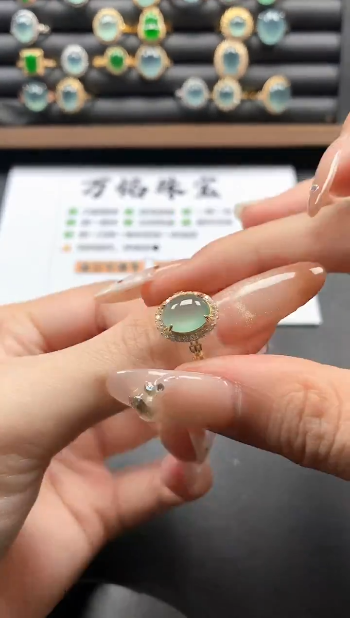 银S925镶嵌戒指翡翠5111