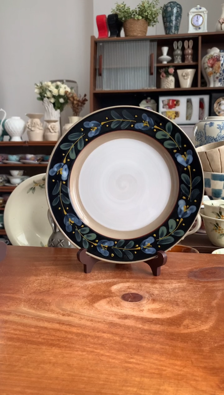 陶瓷【清仓微瑕】夜摩卡黑9.2英寸平盘