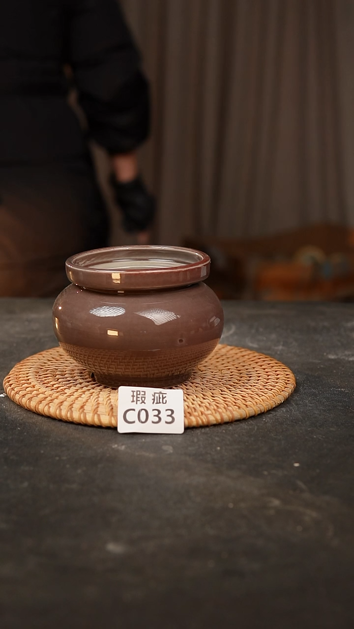 【闪购商品】瓷片033泥泥手工花盆口8高8