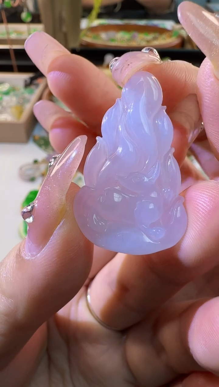 【闪购商品】翡翠颈饰18K金镶嵌缅甸A货翡翠吊坠