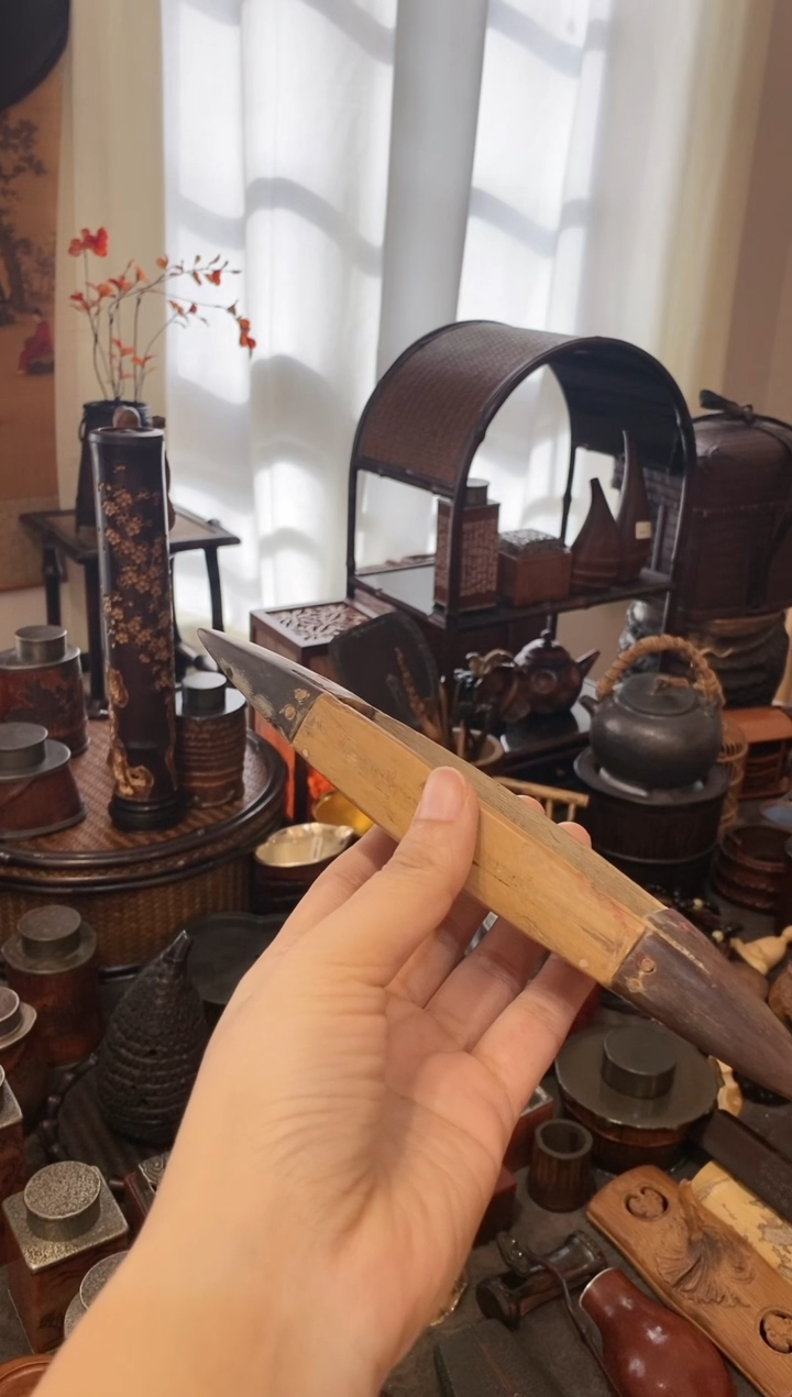 老物件梭子款香插 