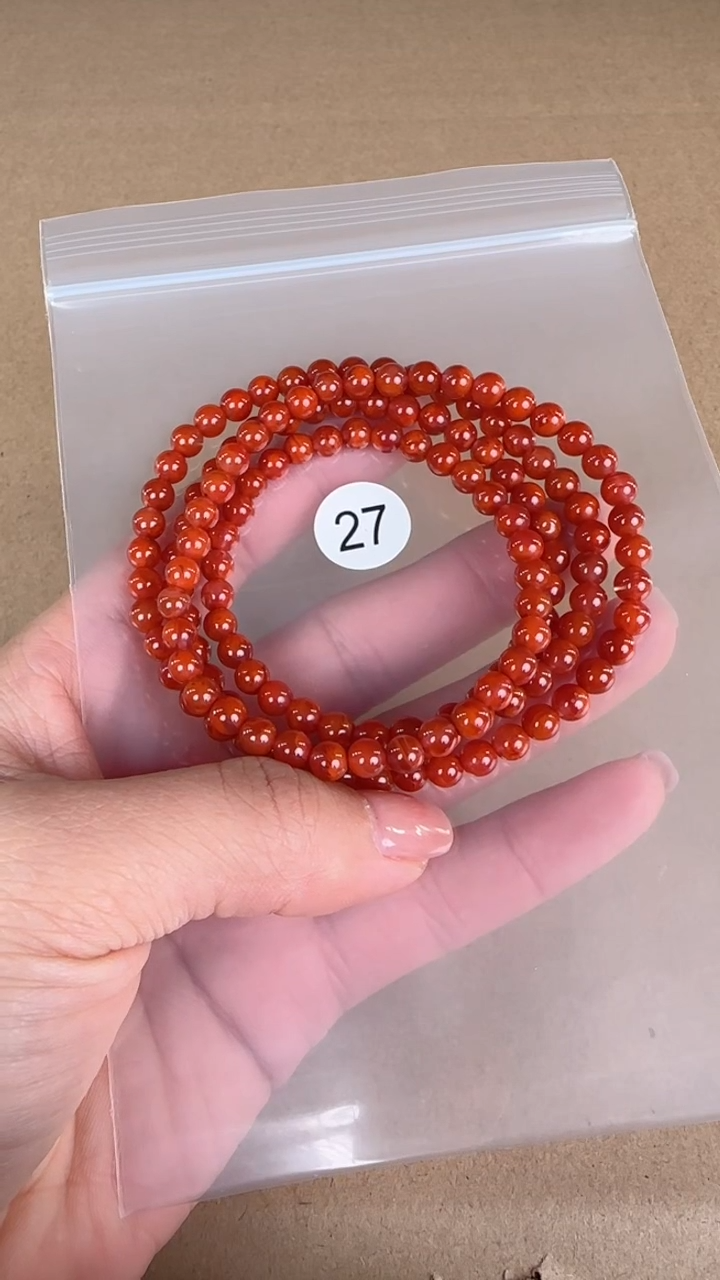 【闪购商品】南红玛瑙珠宝半成品未镶嵌原矿无优化无裂多圈手链5+
