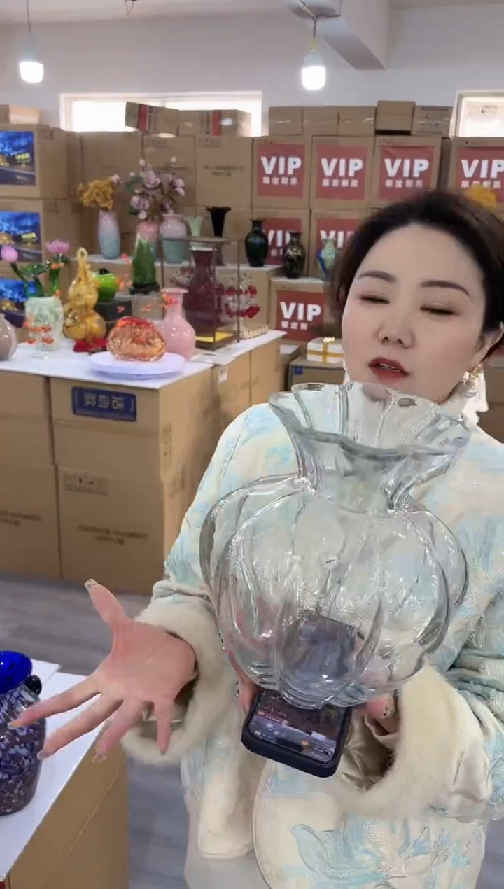 【闪购商品】琉璃椿野花瓶花器早R26