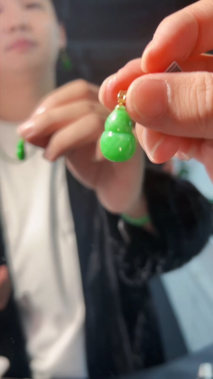 【闪购商品】翡翠颈饰18K金镶嵌缅料A货/支持复检/一件