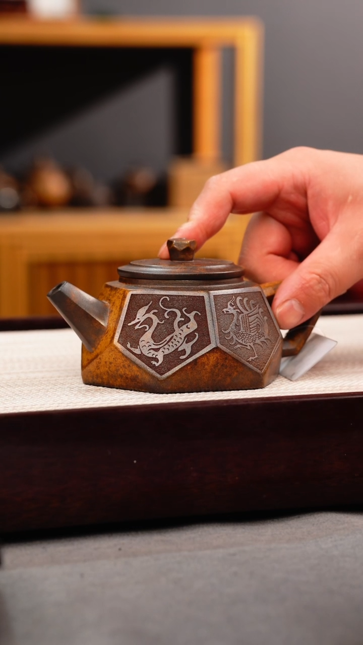 茶杯紫砂龙骨金砂 钻石 四大神兽