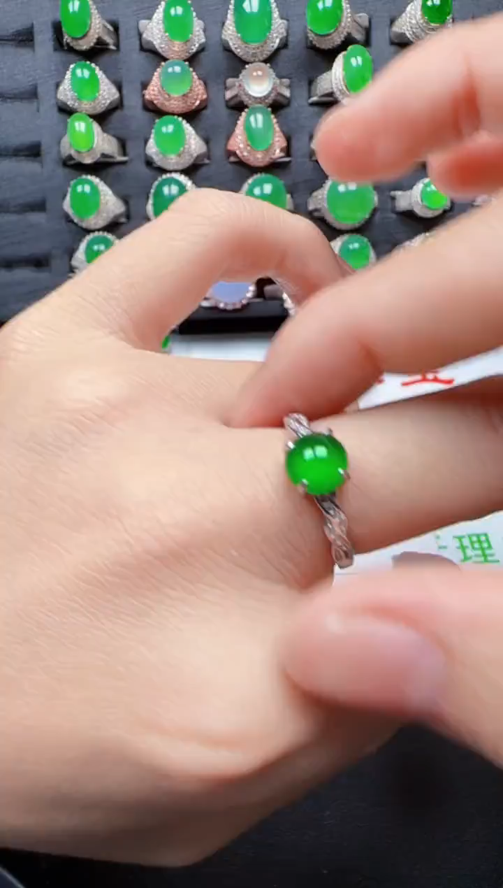 【闪购商品】翡翠戒指银S925镶嵌3349
