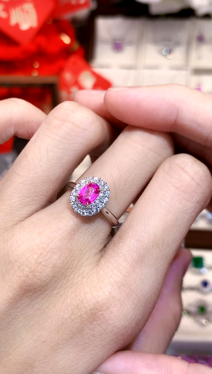 【闪购商品】尖晶石戒指18K金镶嵌0.67ct/天然宝石/七天无理由