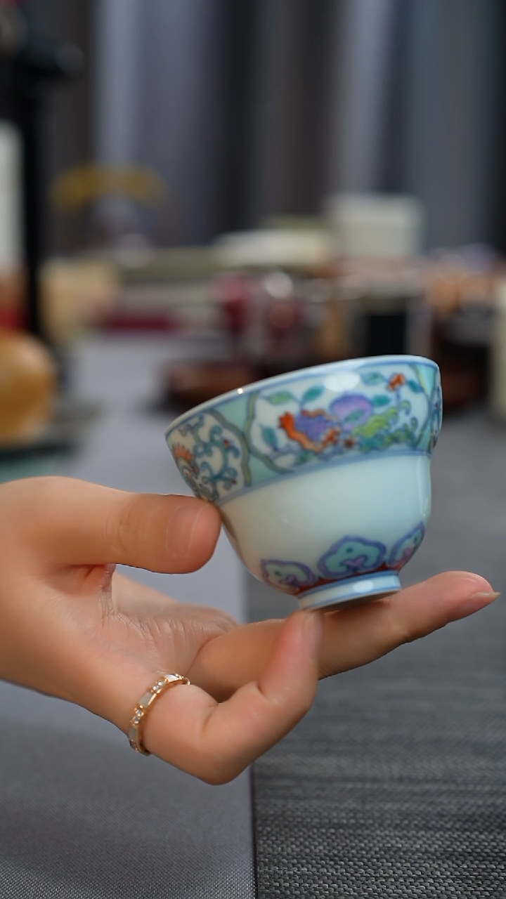 闪购微瑕斗彩三多杯